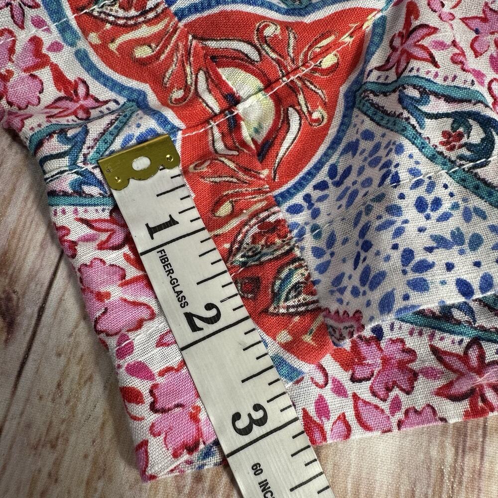 Gap Womens Sz Small Floral Paisley Linen Blend Drawstring Shortie Shorts 28x2.75 - Picture 5 of 8